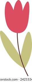 Flower On Stem Vector Illustration