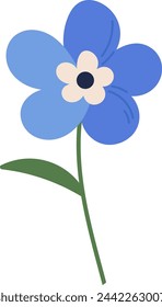 Flower On Stem Vector Illustration