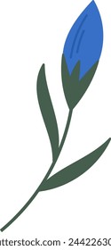 Flower On Stem Vector Illustration