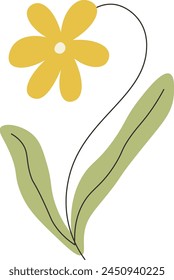 Flower On Stem Vector Illustration