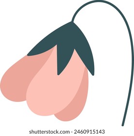 Flower On Stem Vector Illustration