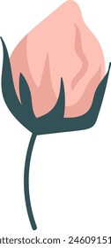 Flower On Stem Vector Illustration