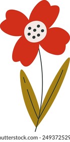 Flower On Stem Vector Illustration