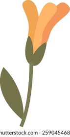 Flower On Stem Vector Illustration
