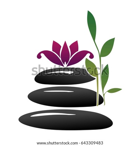flower on the stone. Logo for stone therapy