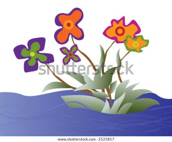 Flower On Water Stock Vector (Royalty Free) 2525857