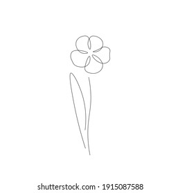 Flower on white background draw, vector illustration