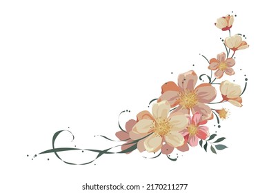 fleur sur fond blanc Les Éléments sont isolés sur fond blanc. Conception pour l'impression sur cartes, invitations