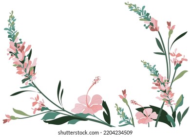 flower on white background Elements are isolated on a white background. Design for printing on cards, invitations