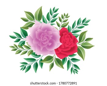 Flower on white background. Flowers for decoration or other frames