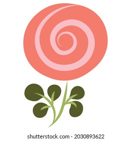 Blume auf weißem Hintergrund. Einzelnes Design-Element, florales Bild, altmodischer Stil