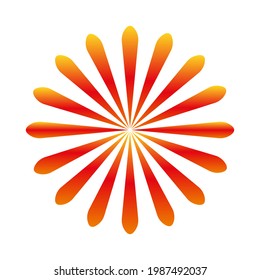 Flower on a white background. The petals are pink with a yellow gradient. Design element. Print for decorative pillows, greeting cards. Vector graphics.