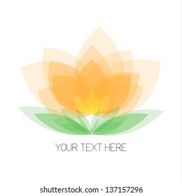 Flower on white background. Place for your text. Flower in gentle colors.