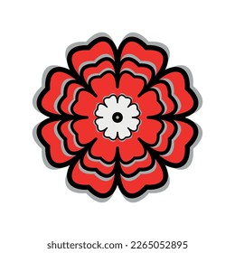 Blume auf weißem Hintergrund Rund um Ornament Abstrakte Blume Element für kreative Gestaltungsaufgaben Mandala Vektorgrafik