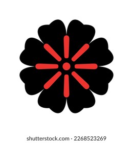 Flower on white background Round ornament Abstract flower element for creative design tasks Mandala Vector illustration