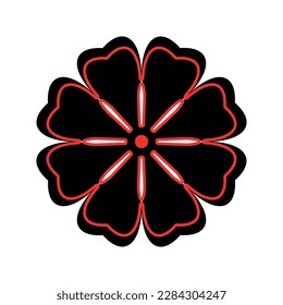 Flower on white background Round ornament Abstract flower element for creative design tasks Mandala Vector illustration