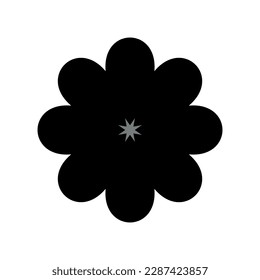Flower on white background Round ornament Abstract flower element for creative design tasks Mandala Vector illustration