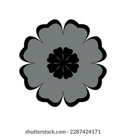 Blume auf weißem Hintergrund Rund um Ornament Abstrakte Blume Element für kreative Gestaltungsaufgaben Mandala Vektorgrafik