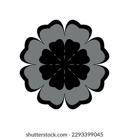 Flower on white background Round ornament Abstract flower element for creative design tasks Mandala Vector illustration
