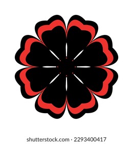 Flower on white background Round ornament Abstract flower element for creative design tasks Mandala Vector illustration