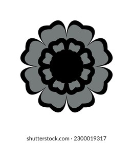Blume auf weißem Hintergrund Rund um Ornament Abstrakte Blume Element für kreative Gestaltungsaufgaben Mandala Vektorgrafik