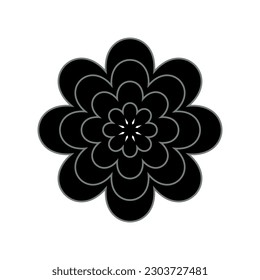 Flower on white background Round ornament Abstract flower element for creative design tasks Mandala Vector illustration