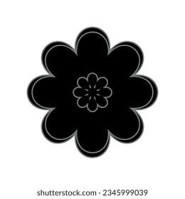 Flower on white background Round ornament Abstract flower element for creative design tasks Mandala Vector illustration