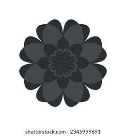 Blume auf weißem Hintergrund Rund um Ornament Abstrakte Blume Element für kreative Gestaltungsaufgaben Mandala Vektorgrafik