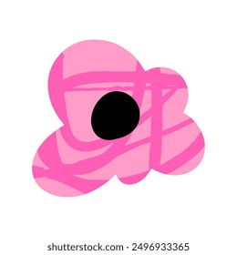 Flower on white background. Trendy flat style. Hand drawn illustration.