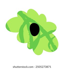 Flor sobre fondo blanco. Estilo plano de moda. Dibujado a mano. Ilustración para niños