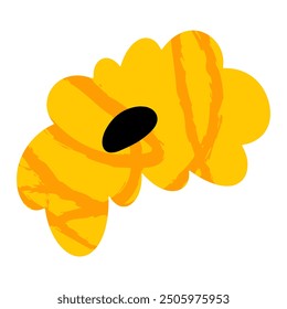 Flower on white background. Trendy flat style. Hand drawn. Doodle. Kids illustration