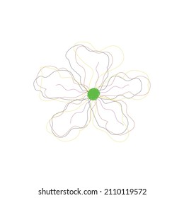 Flor en la ilustración del vector de fondo blanco