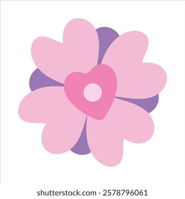 flower on white background. Vector design element for Valentine's day.