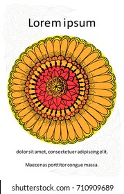 Flower on white. Hand drawn and coloring. Can use for book cover, postcard