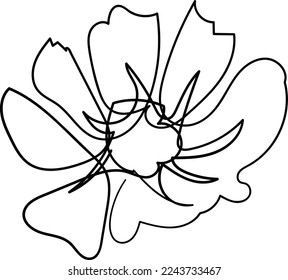 Flower one line art drawing style beautiful illustration minimal design