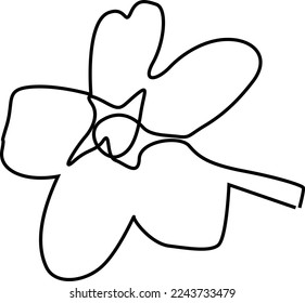Flor de una línea de dibujo estilo bello ilustración diseño mínimo