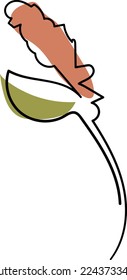 Flor de una línea de dibujo estilo bello ilustración diseño mínimo