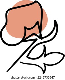 Flower one line art drawing style beautiful illustration minimal design