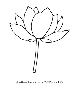 Dibujo de arte de una línea de flores con vector de flores mínimo