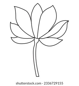 Flower one line art drawing with minimal flower vector