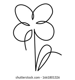 flower in the one line art for greeting cards, design of cosmetic packaging, prints, thematic design