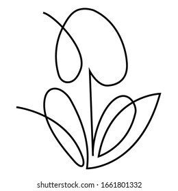 flor en una línea arte para tarjetas de felicitación, diseño de embalajes cosméticos, impresiones, diseño temático