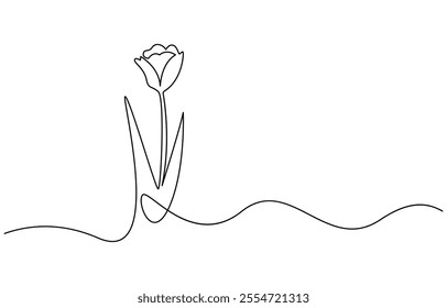 flower one line continuous drawing 