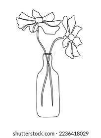Flower one line drawing