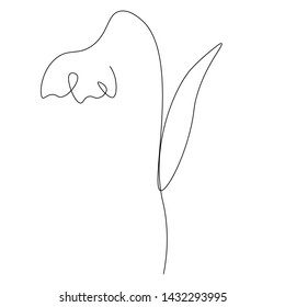 Flower one line drawing, vector illustration