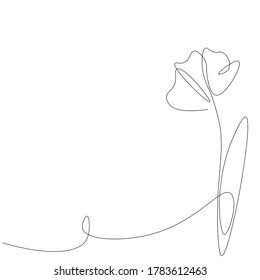 Flower One Line Drawing. Vector Illustration