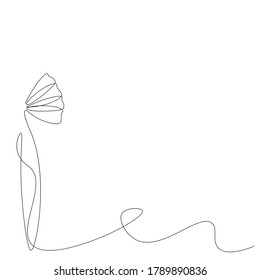 Blume eine Zeichnung mit einer Linie. Vektorgrafik