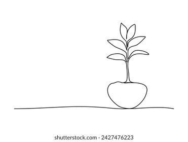 Ilustración vectorial de dibujo de una línea de flor.