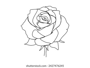 Blume eine Linie Zeichnung Vektor-Illustration.