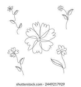 flower one line drawing vector good for your project.